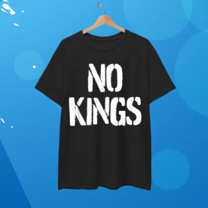 No Kings Adults Black Modern King Letter Print Shirt