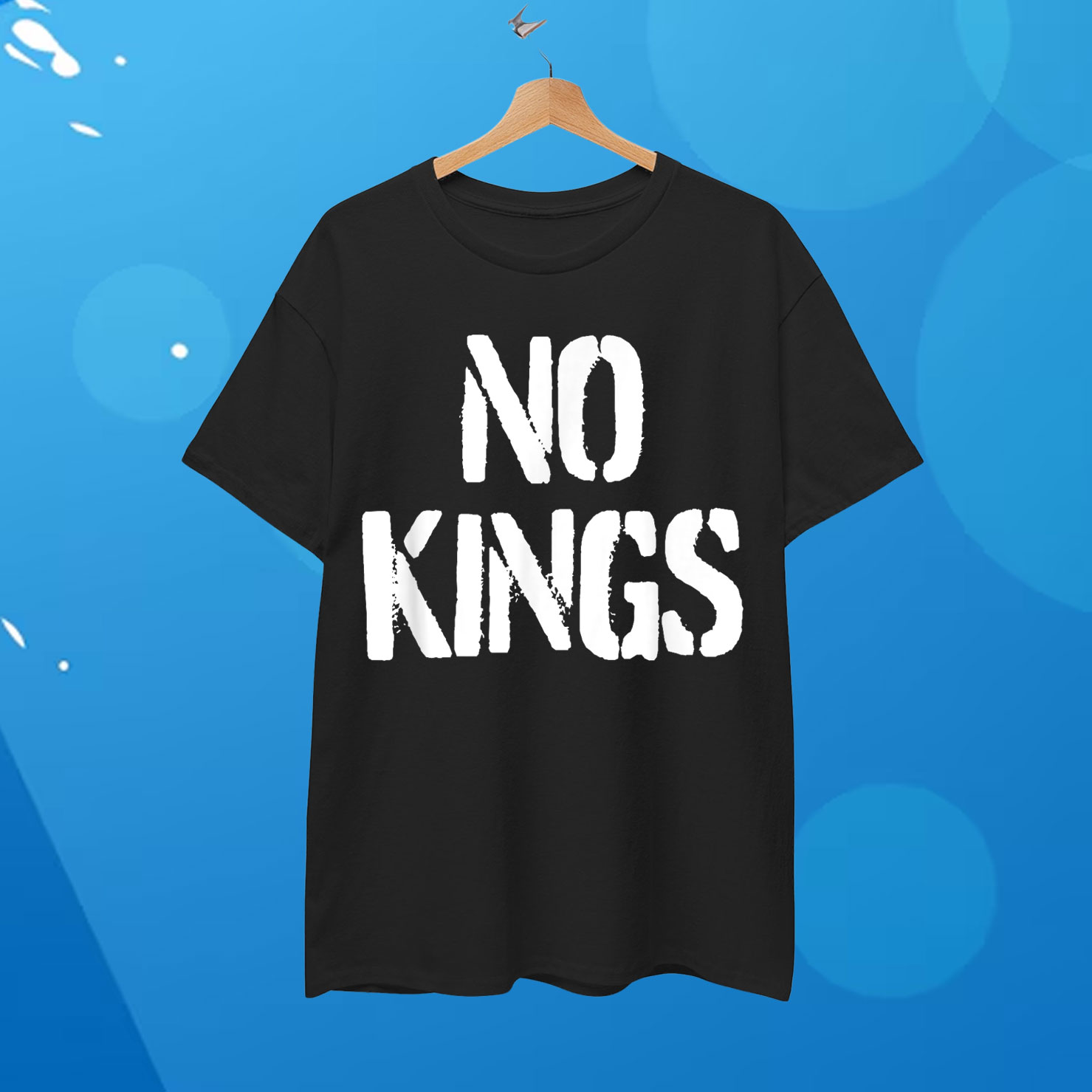 No Kings Adults Black Modern King Letter Print Shirt