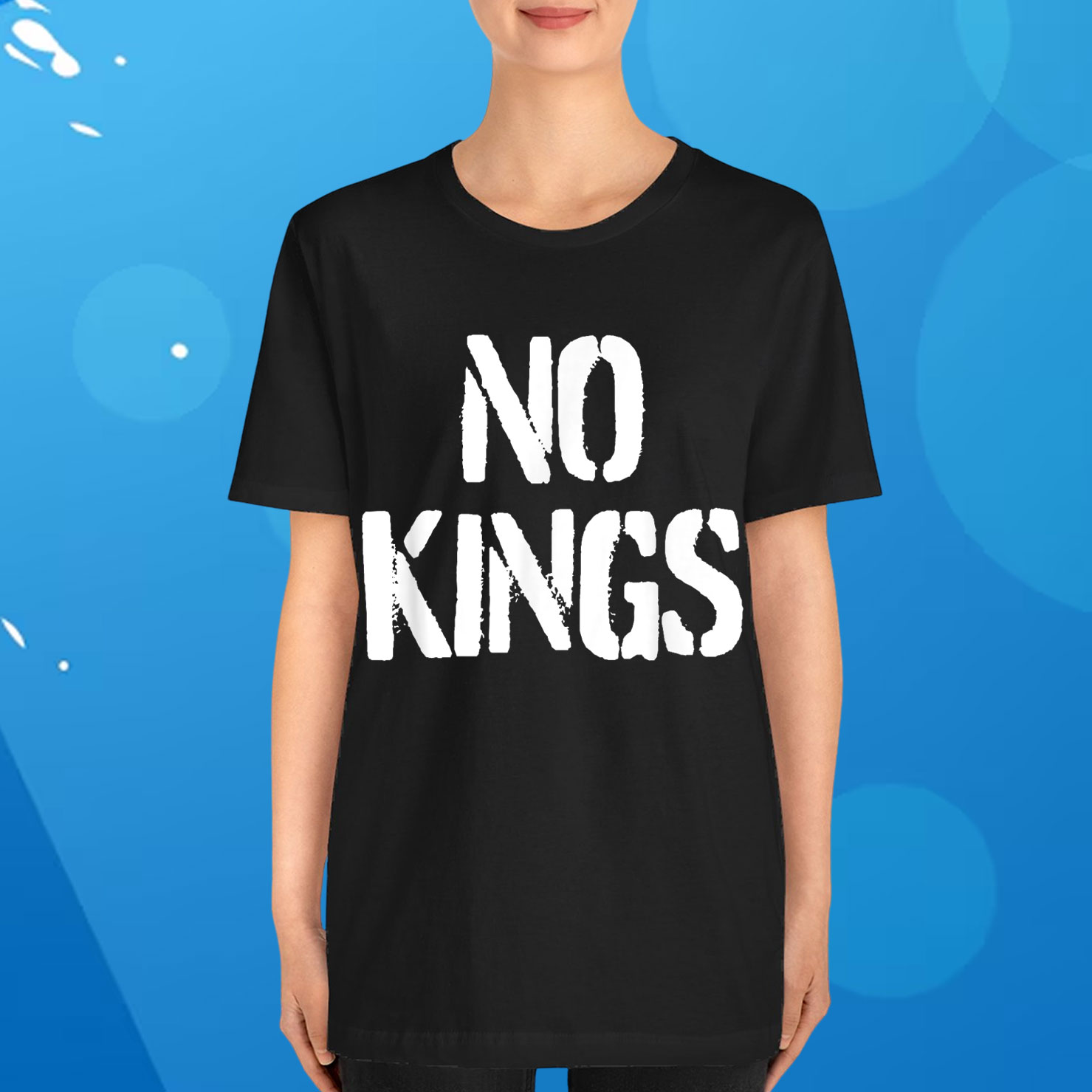 No Kings Adults Black Modern King Letter Print Shirt