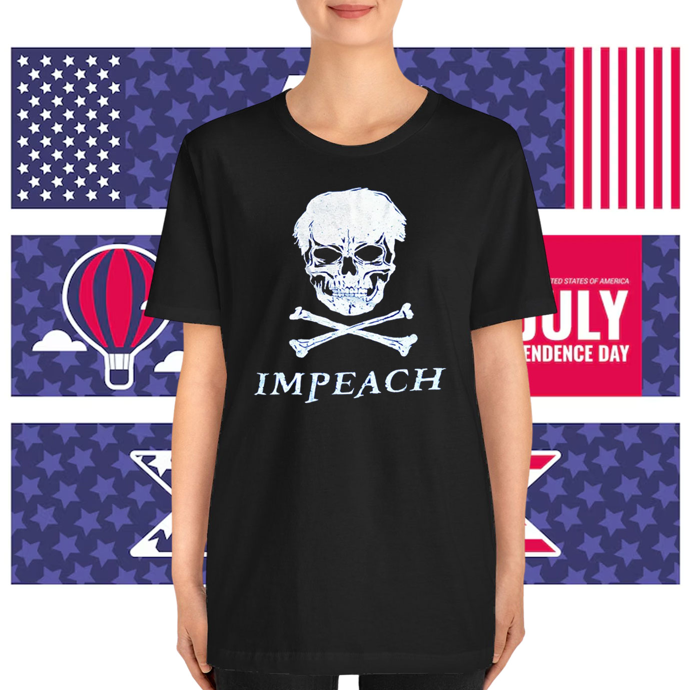 Black Punk Pirate Flag Impeach T-Shirt