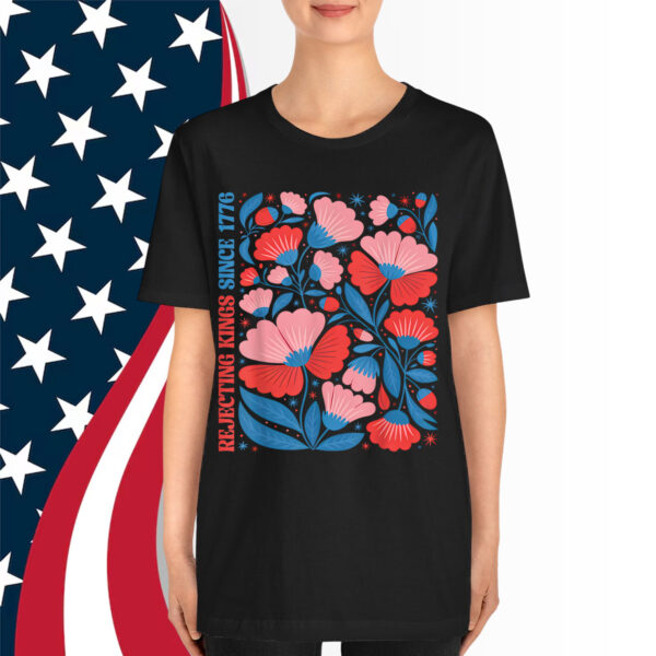 Boho Floral Rejecting Kings Since 1776 Patriotic Shirt