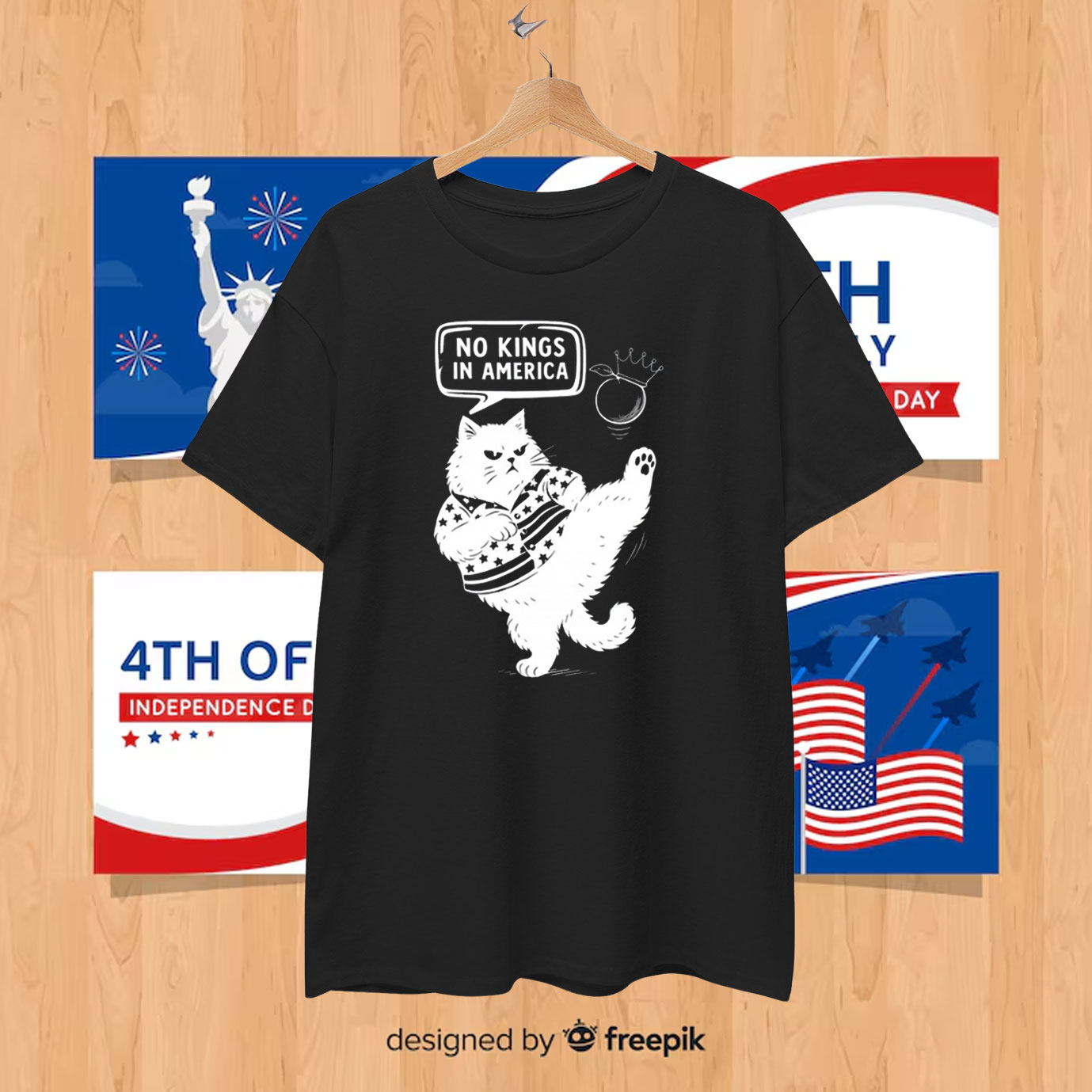 Cat No Kings In America T-Shirts