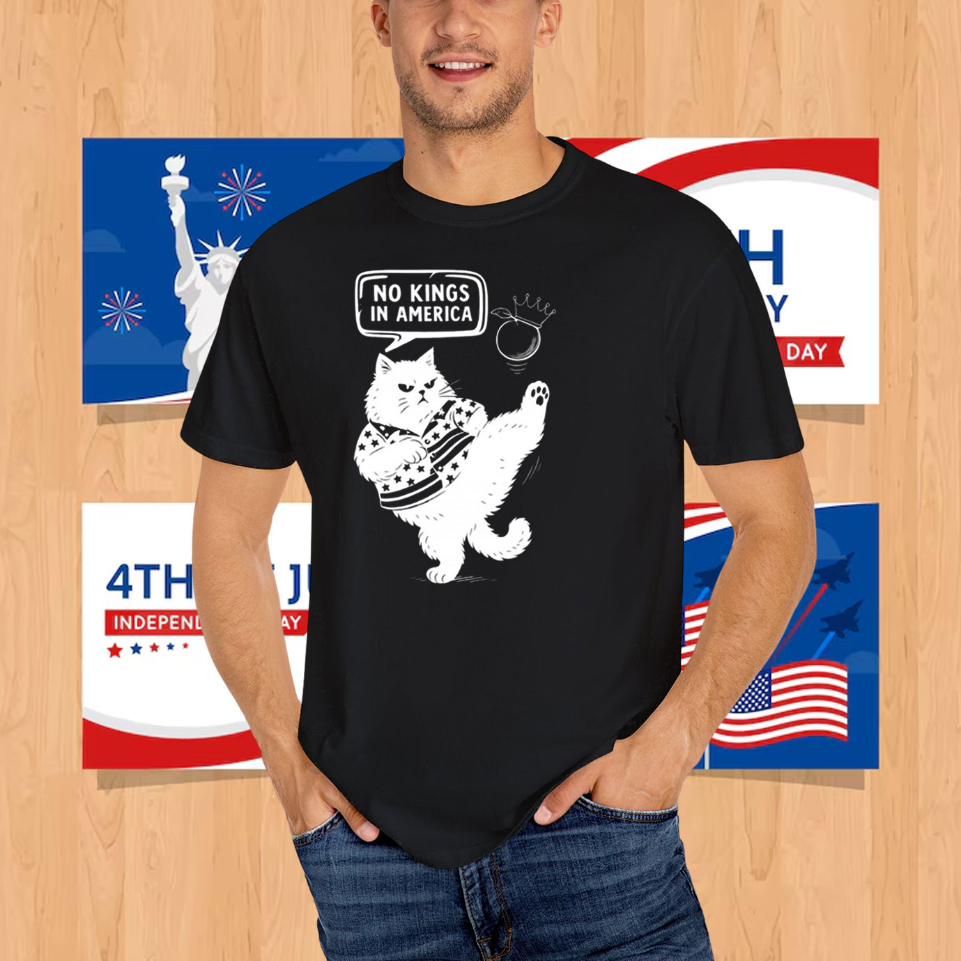 Cat No Kings In America T-Shirts