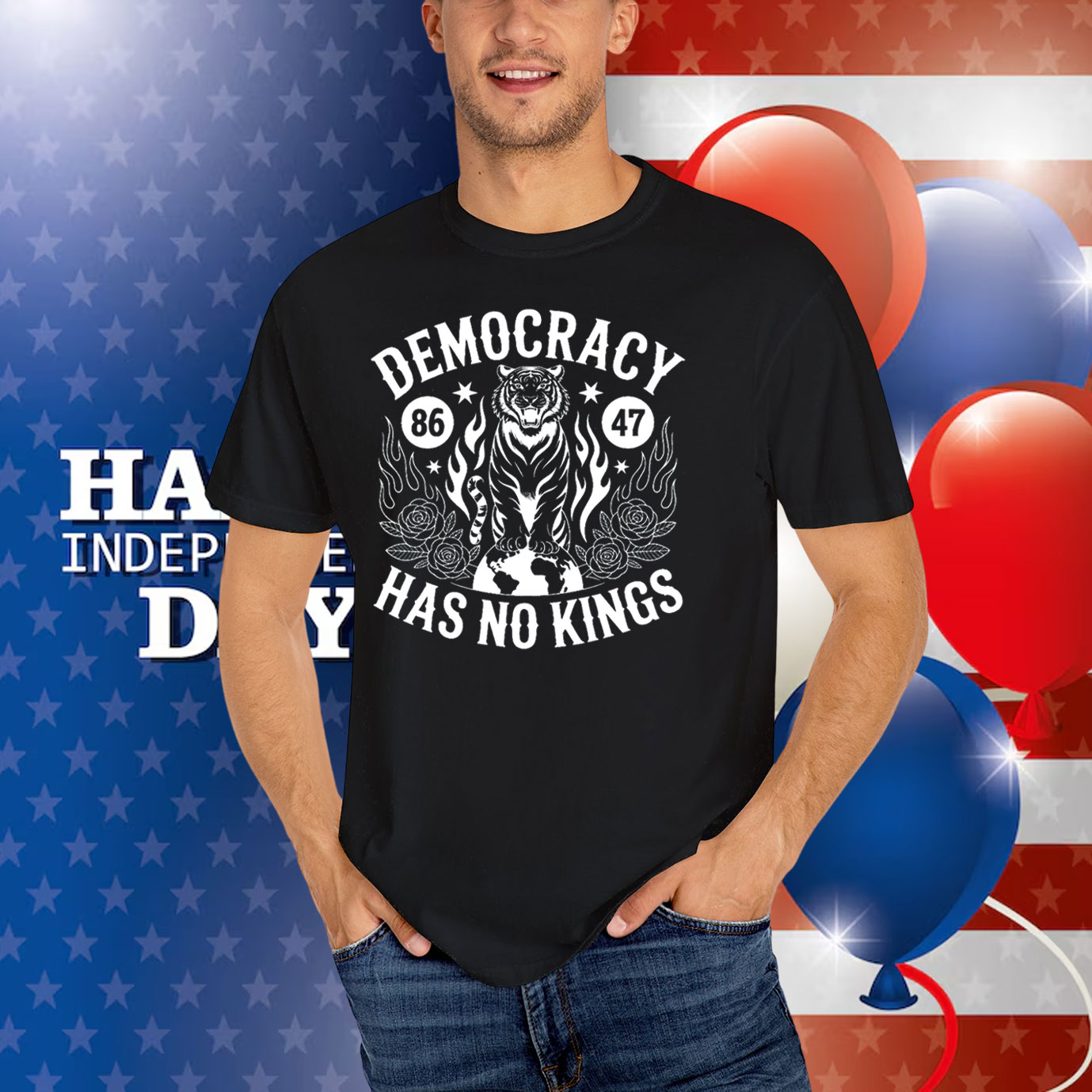 Democracy 86 47 Has No Kings T-Shirt