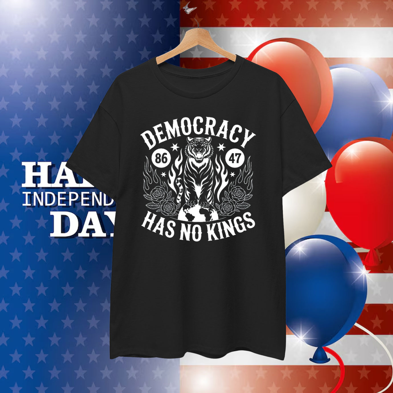 Democracy 86 47 Has No Kings T-Shirt