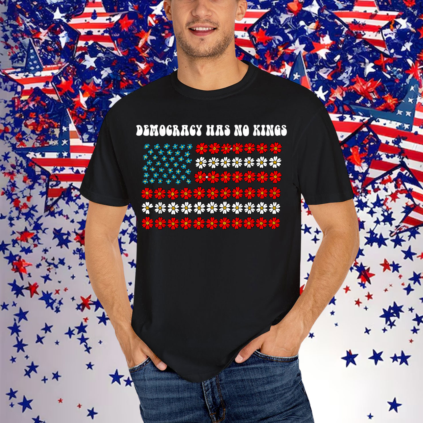 Democracy Has No Kings America Shirt