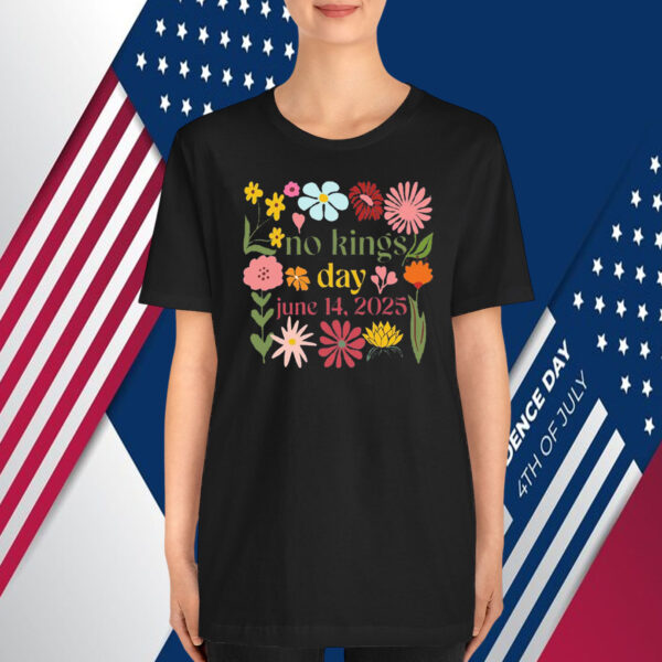 Floral No Kings Day June 14,2025 T-Shirt