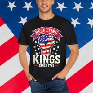Funny Rejecting Kings Fist Sign USA No Kings In America Shirt