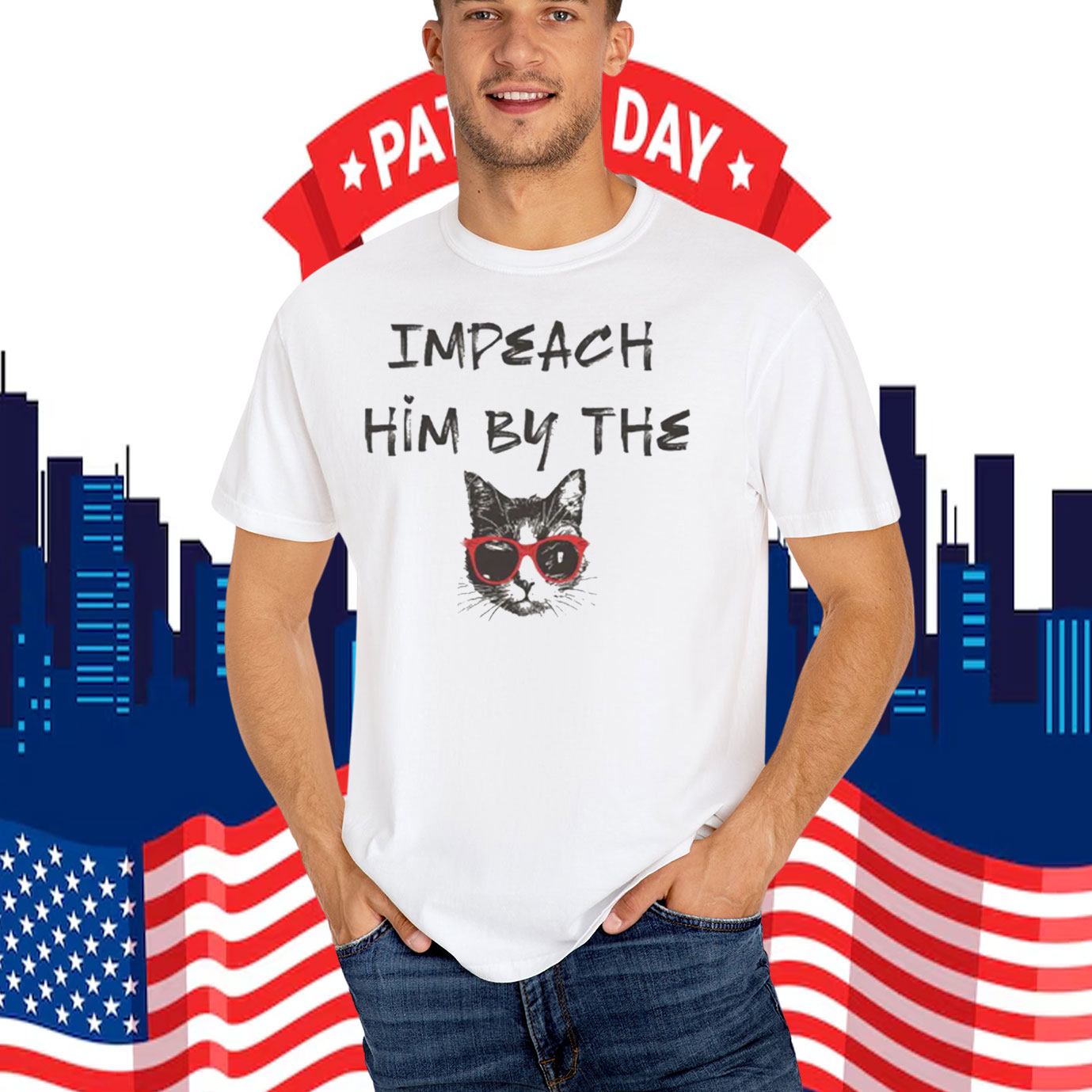 Impeach Him By The Cat Unisex T-Shirt