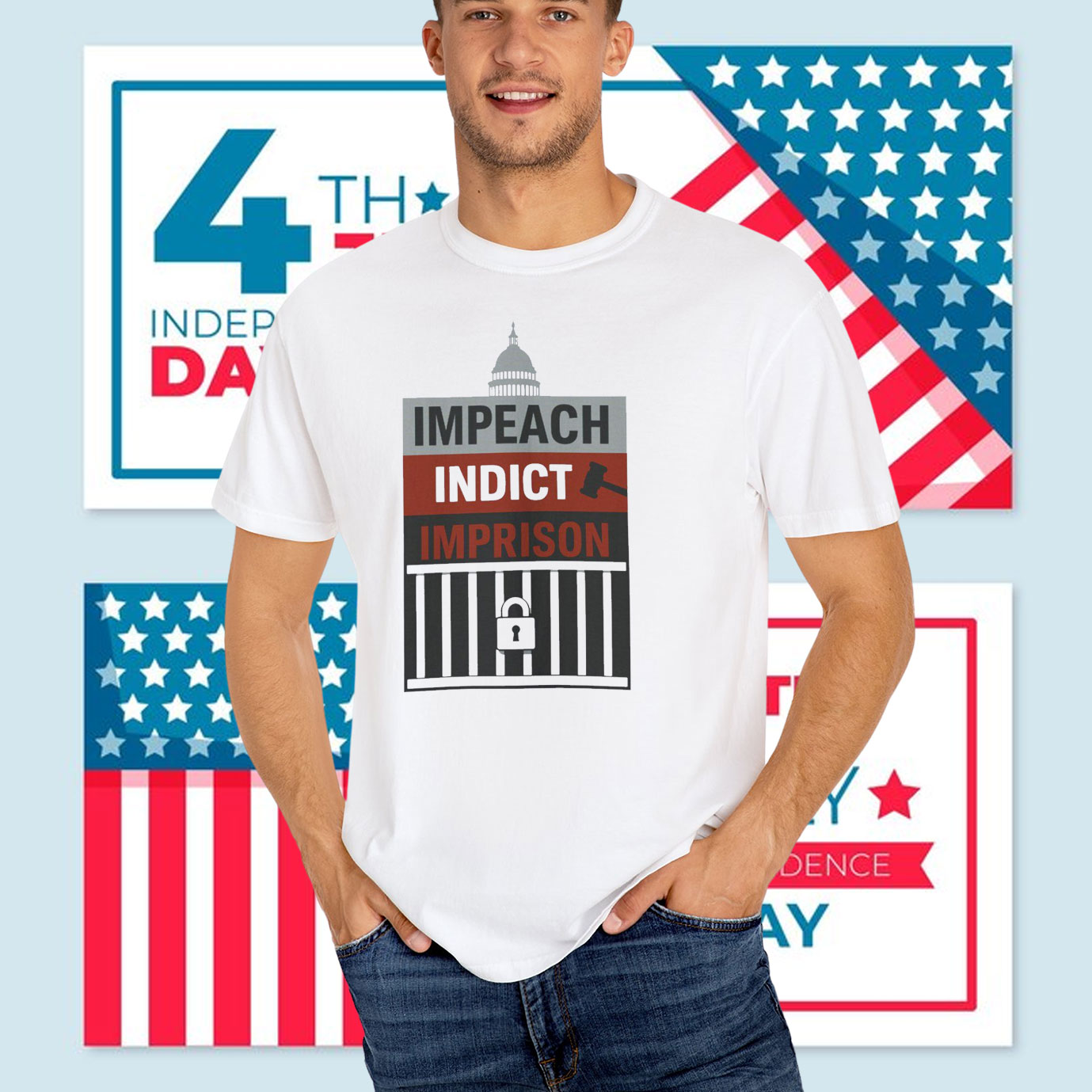 Impeach Indict Imprison Unisex T-Shirt