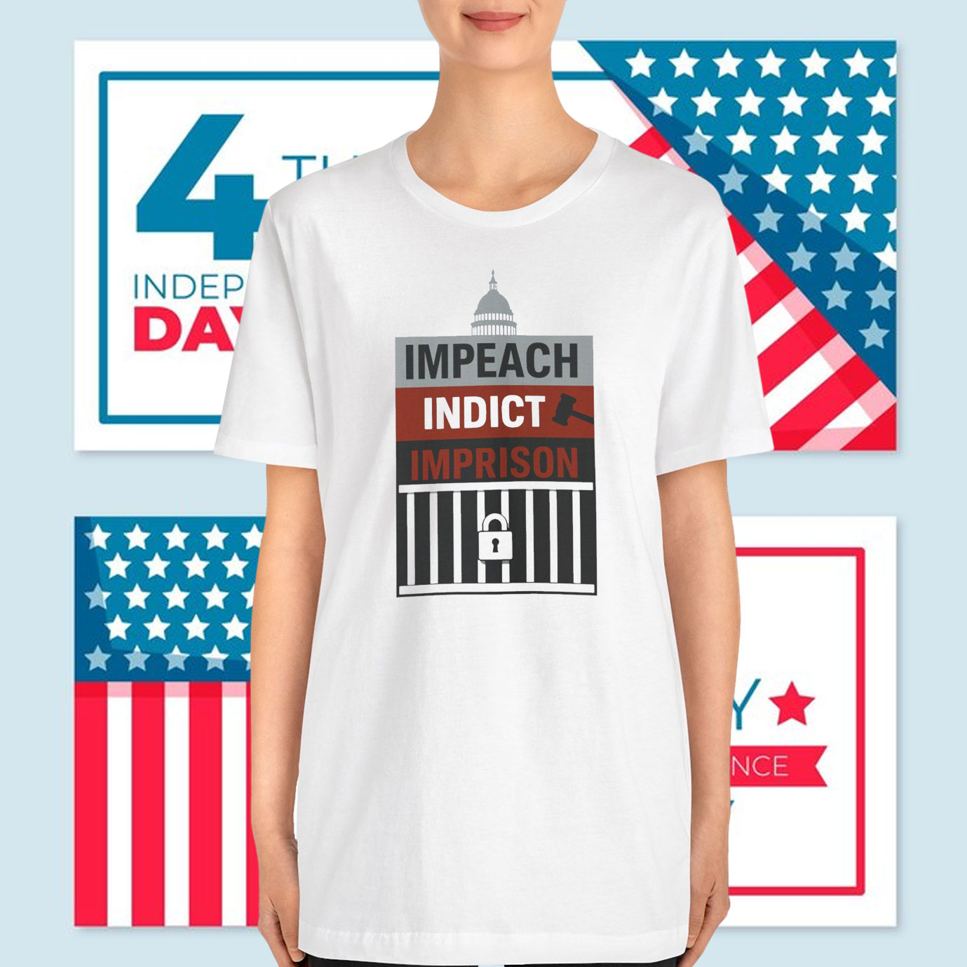 Impeach Indict Imprison Unisex T-Shirt