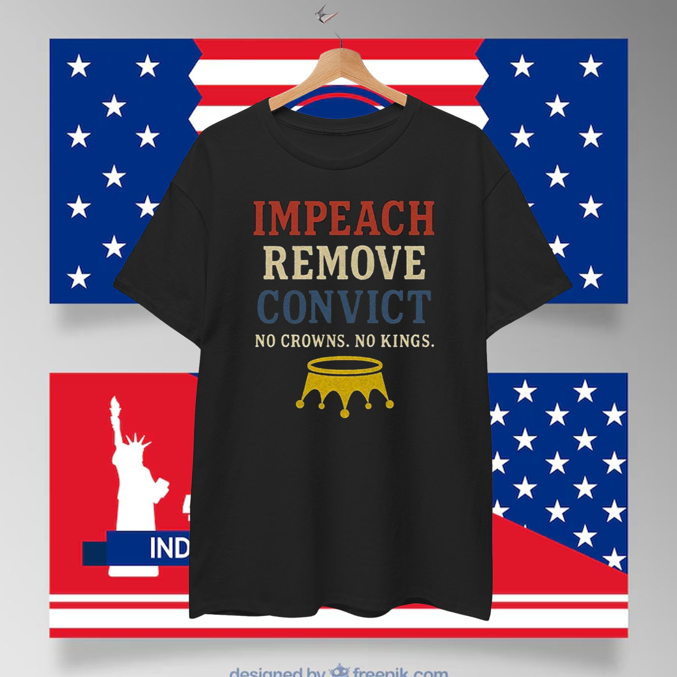 Impeach Remove Convict No Crowns. No Kings. T-Shirt