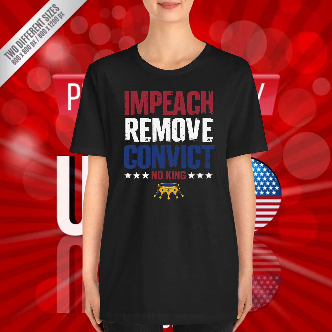 Impeach Remove Convict No Kings Anti Trump T-Shirt