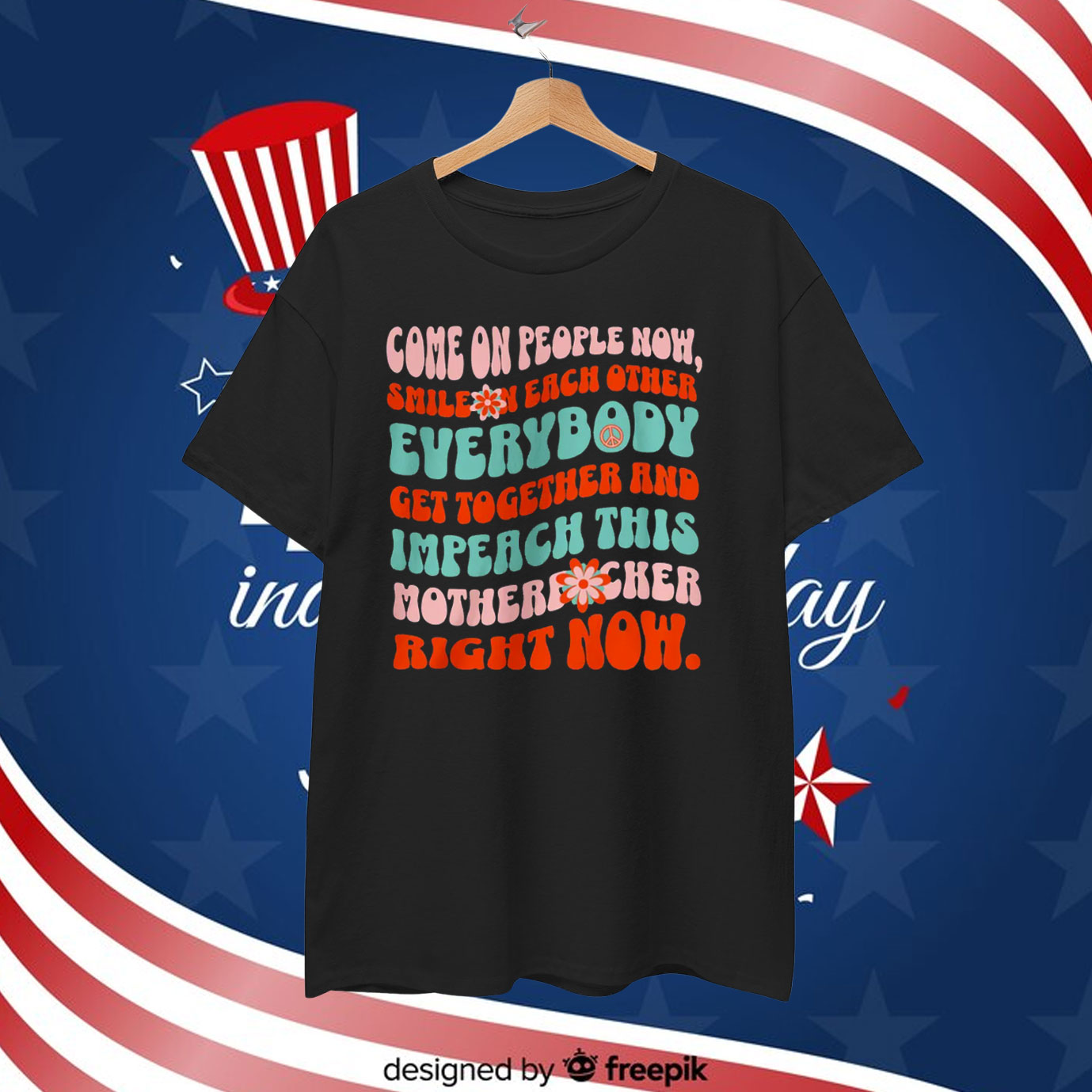 Impeach Trump Floral T-Shirt