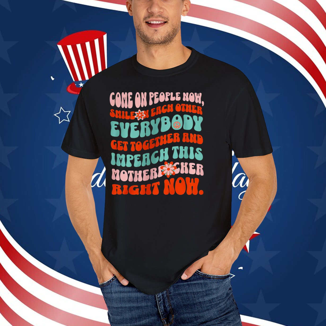 Impeach Trump Floral T-Shirt