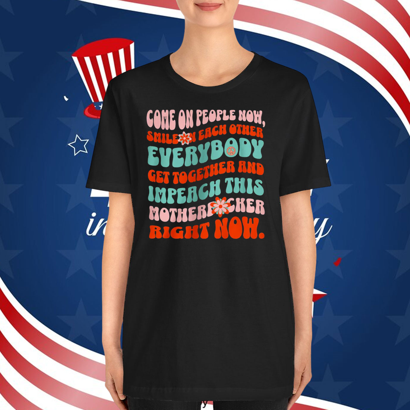 Impeach Trump Floral T-Shirt