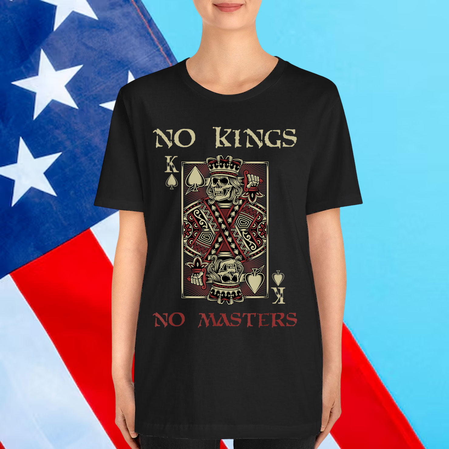 NO KINGS NO MASTERS Strong Bold Defiant Motivating Shirt