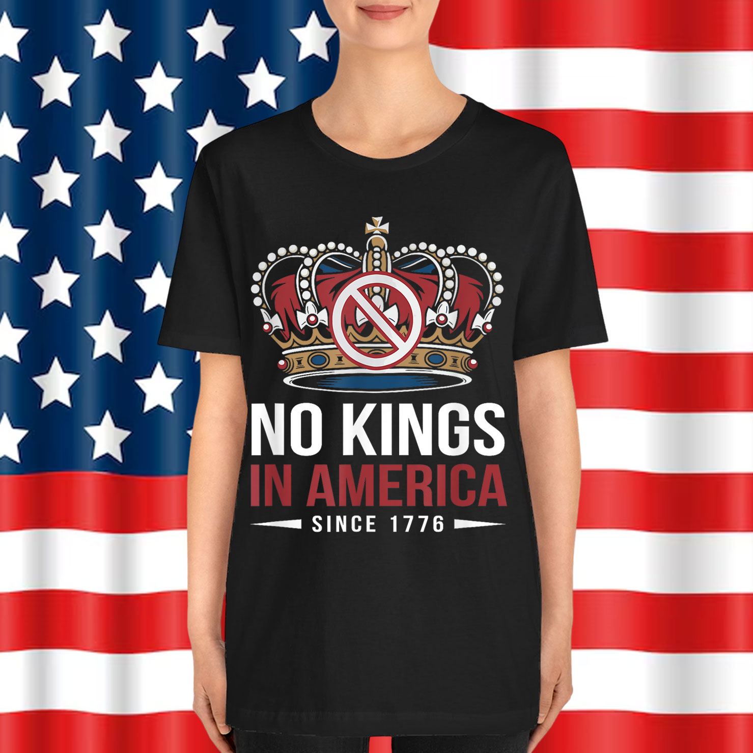 No Kings American Freedom Bold Statement Shirt