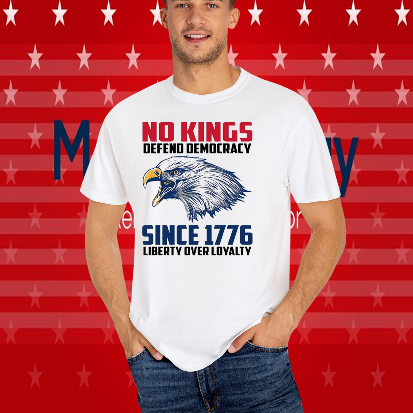 No Kings Depend Democracy Since 1776 Liberty Over Loyalty T-Shirt
