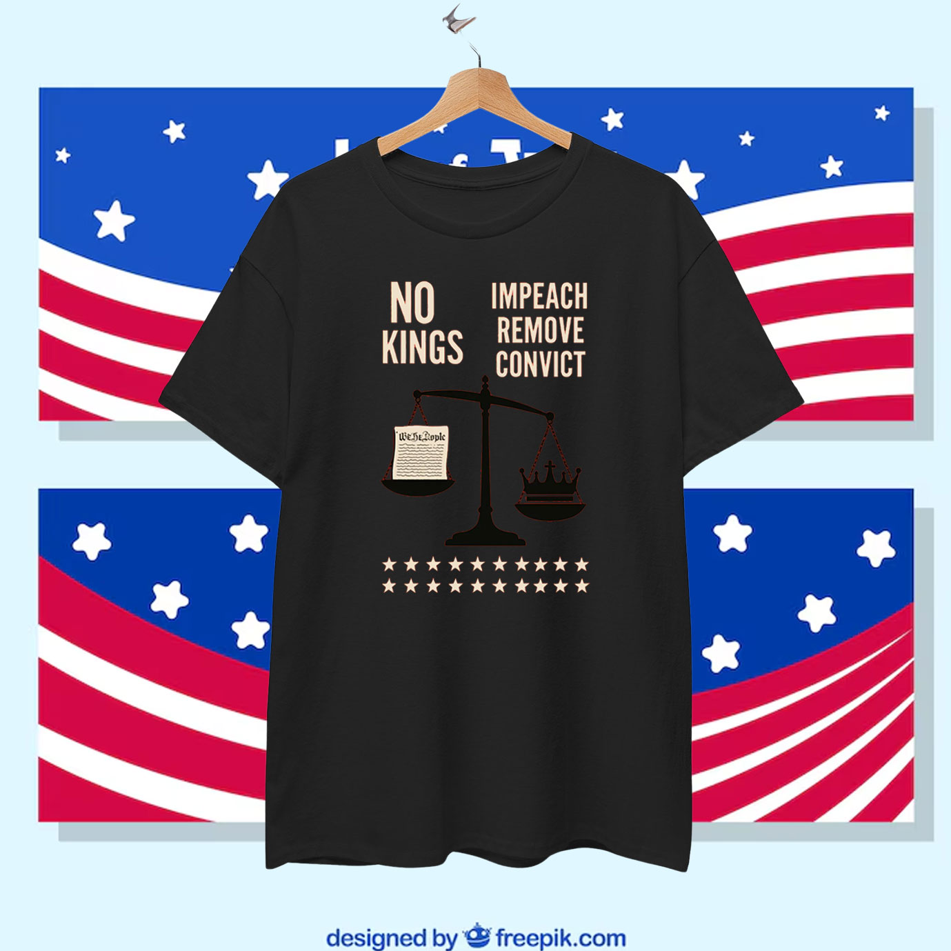 No Kings Impeach Remove Convict We The People T-Shirt