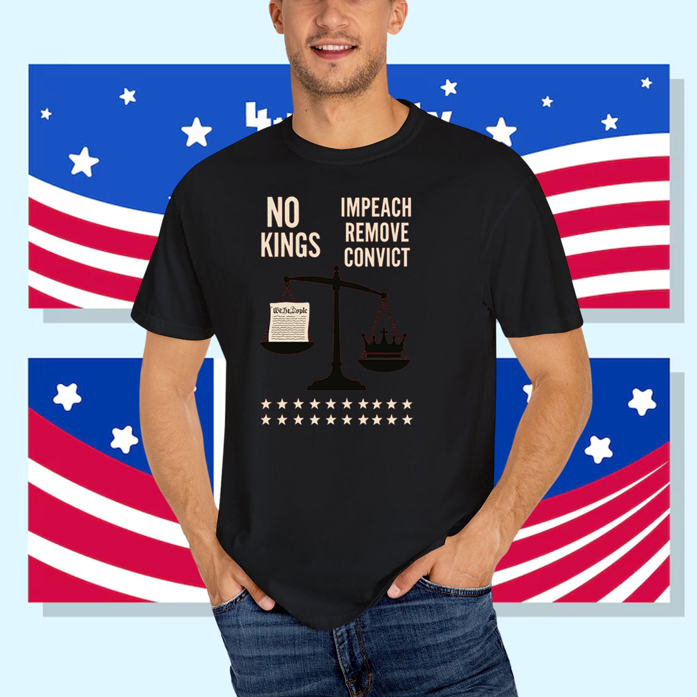 No Kings Impeach Remove Convict We The People T-Shirt