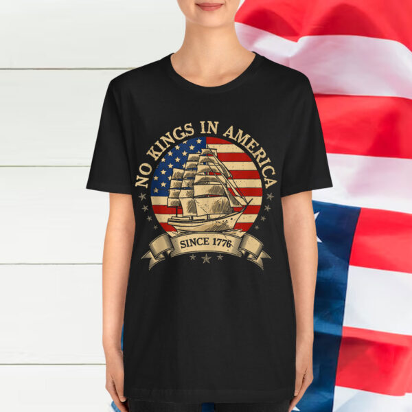 No Kings In America 1776 USA Flag Shirt