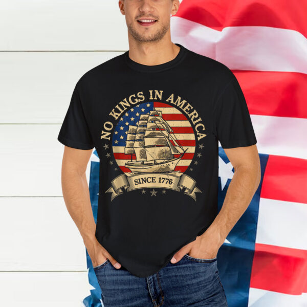 No Kings In America 1776 USA Flag Shirt