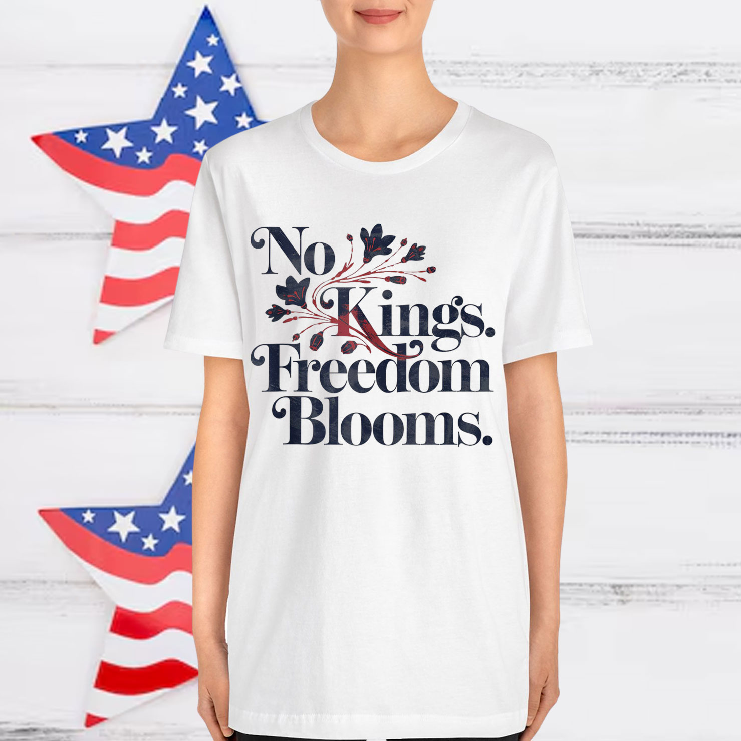 No Kings In America Freedom Blooms Floral Protest Political Shirt