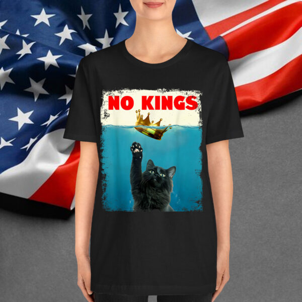 No Kings In America Protest Funny Cat For Shirt