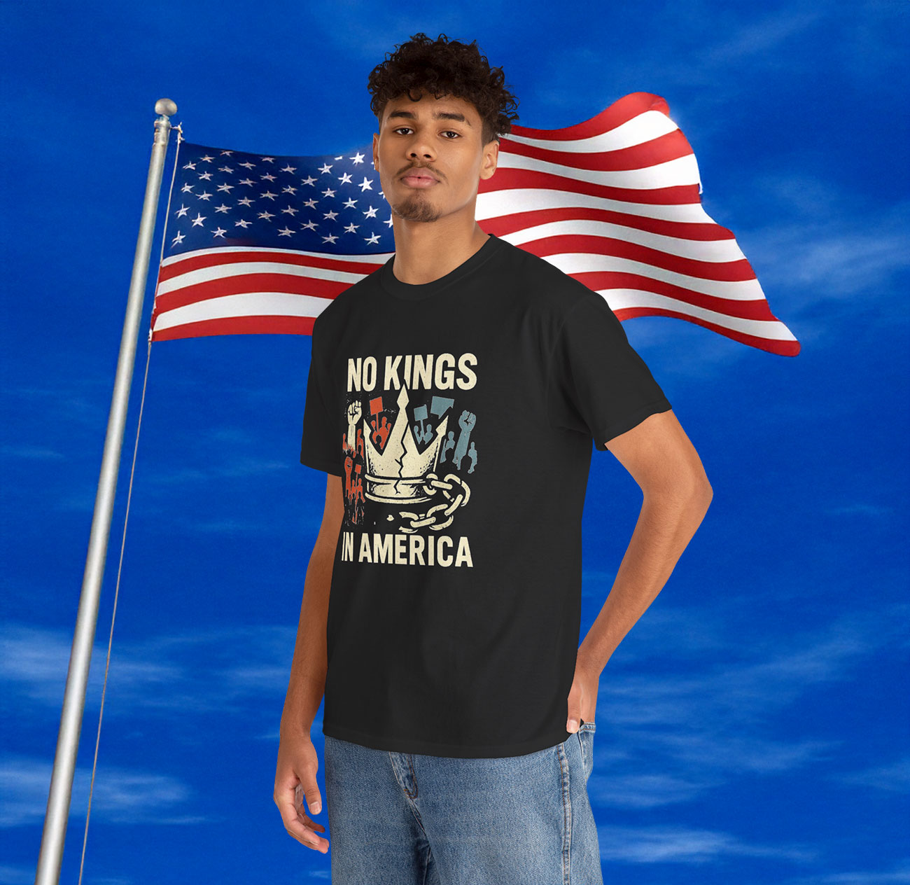 No Kings In America Protest T-Shirt