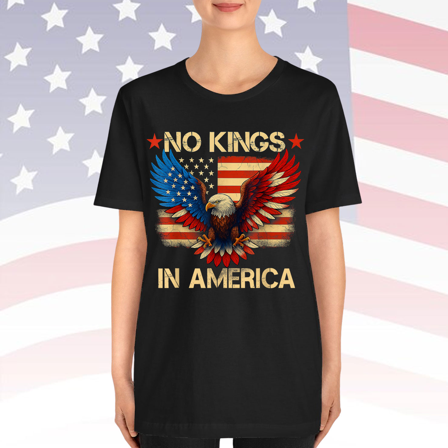 No Kings In America USA Democracy EAgle Patriotic Shirt