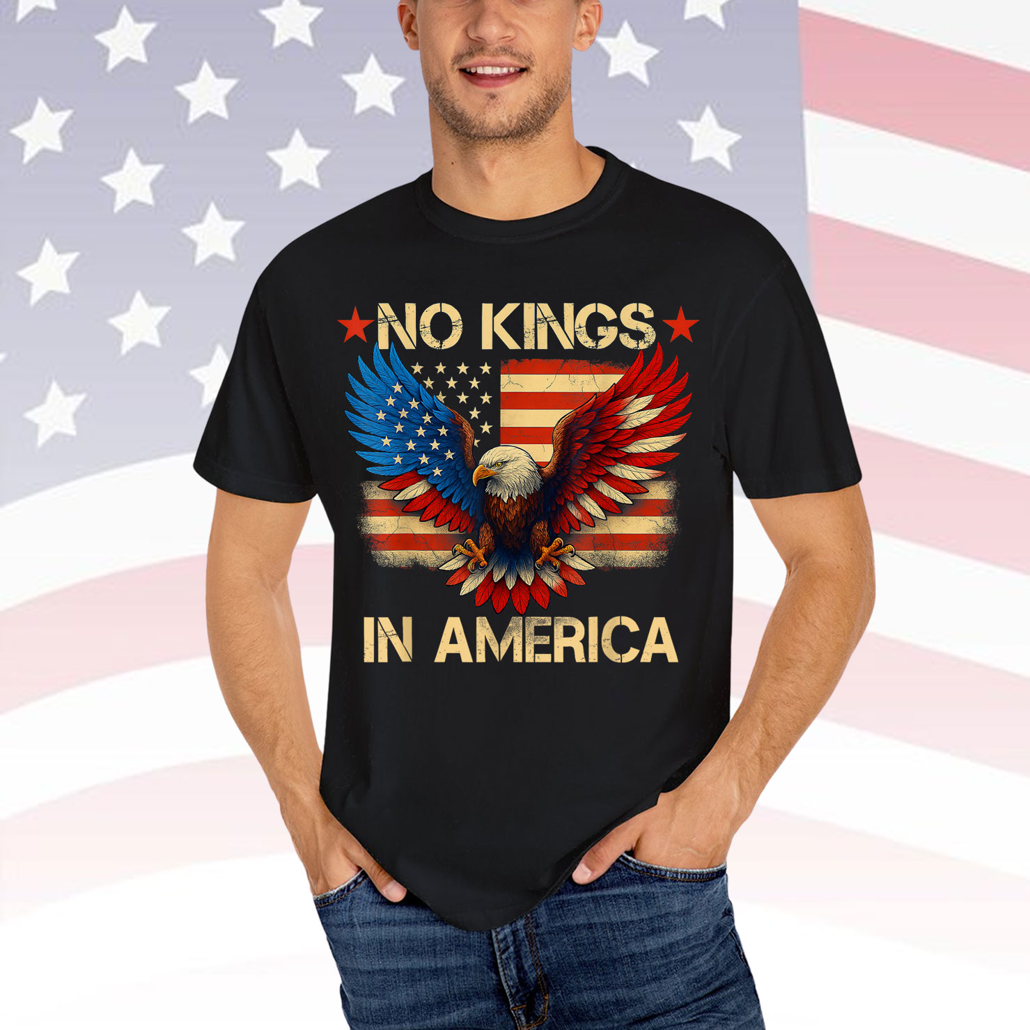No Kings In America USA Democracy EAgle Patriotic Shirt