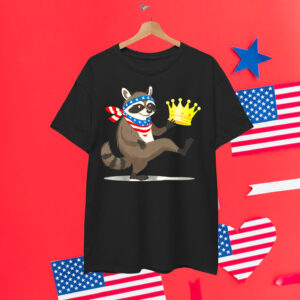 No Kings In America We The People Funny Raccoon in Bandana Premium Shirt