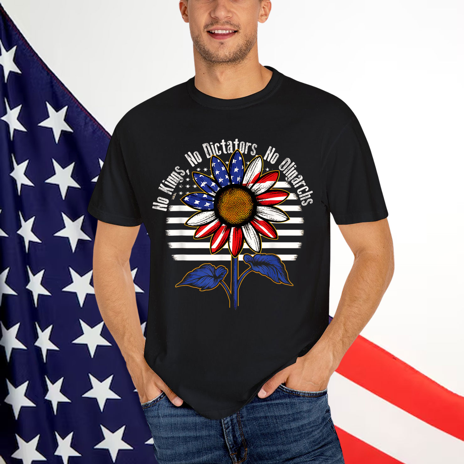 No Kings No Dictators No Oligarchs In America Retro Shirt