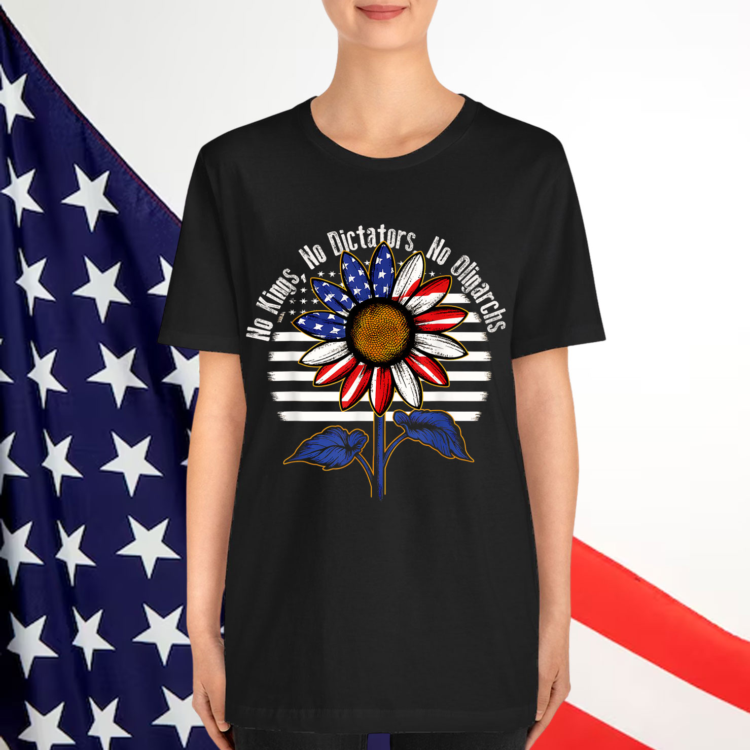 No Kings No Dictators No Oligarchs In America Retro Shirt