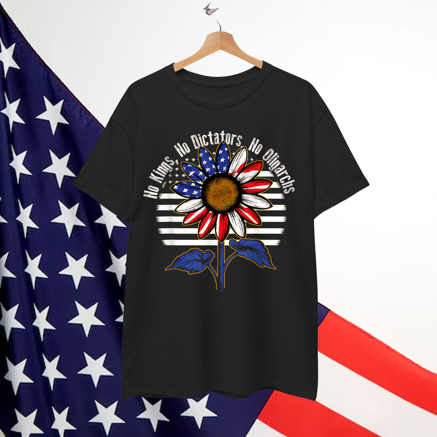 No Kings No Dictators No Oligarchs In America Retro Shirt