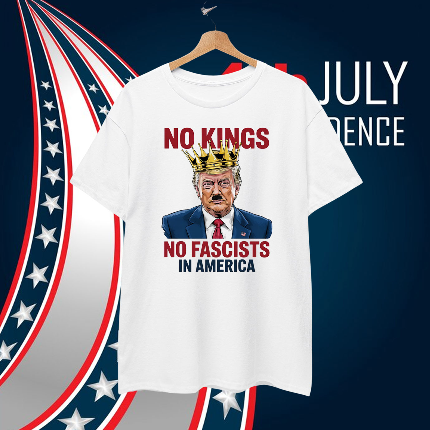 No Kings No Fascists In America T-Shirt