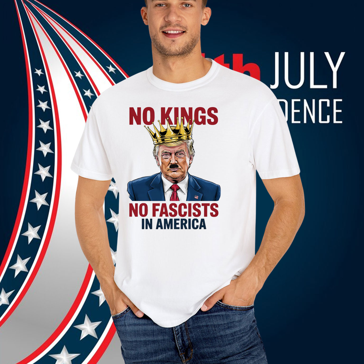 No Kings No Fascists In America T-Shirt
