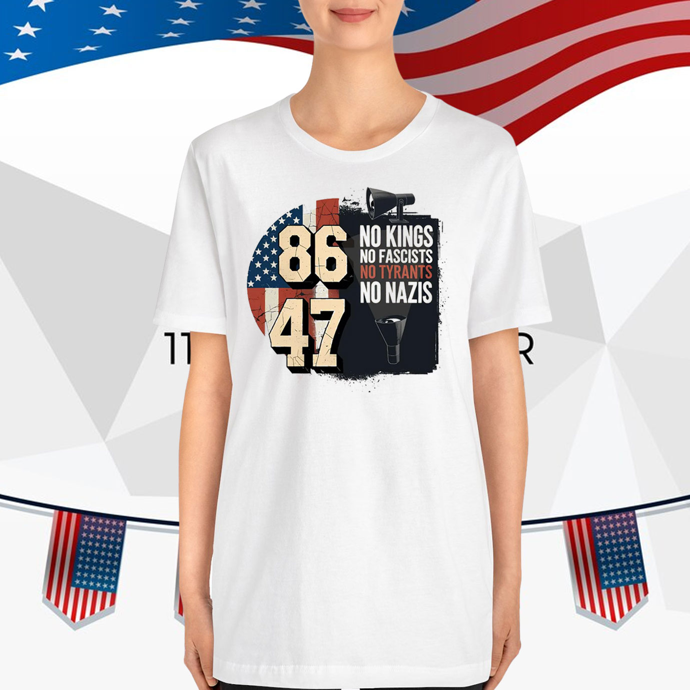 No Kings No Fascists No Tyran No Nazis 8647 T-Shirt