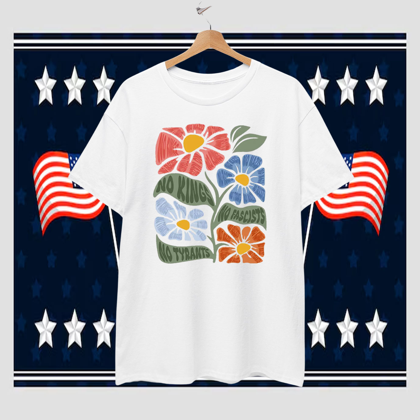 No Kings No Fascists No Tyrants No Nazis Anti Trump T-Shirt