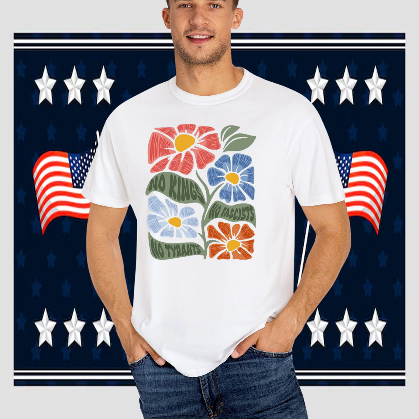 No Kings No Fascists No Tyrants No Nazis Anti Trump T-Shirt