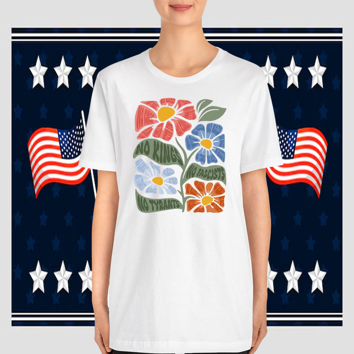 No Kings No Fascists No Tyrants No Nazis Anti Trump T-Shirt