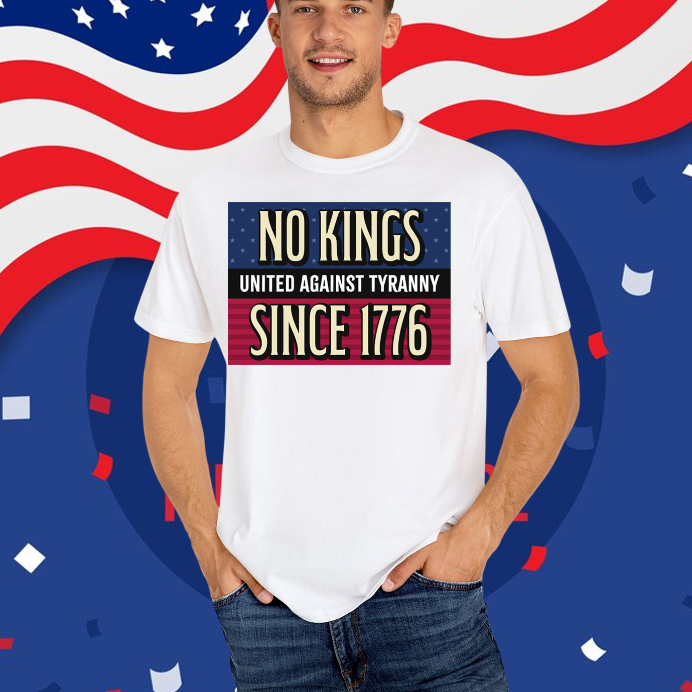 No Kings - United Against Tyranny - Since 1776 T-Shirt