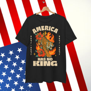 No Kings in America 8647 Vintage Boho Orange Tiger Shirt