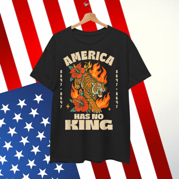 No Kings in America 8647 Vintage Boho Orange Tiger Shirt