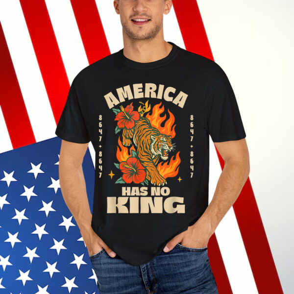 No Kings in America 8647 Vintage Boho Orange Tiger Shirt