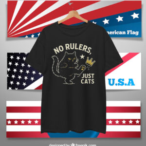No Kings in America Black Cat T-Shirt