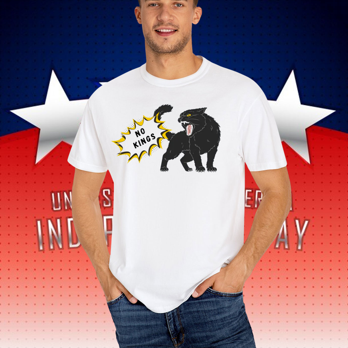 No Kings in America Black Cat Shirt