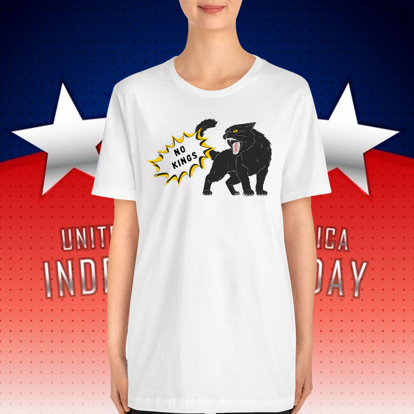 No Kings in America Black Cat Shirt