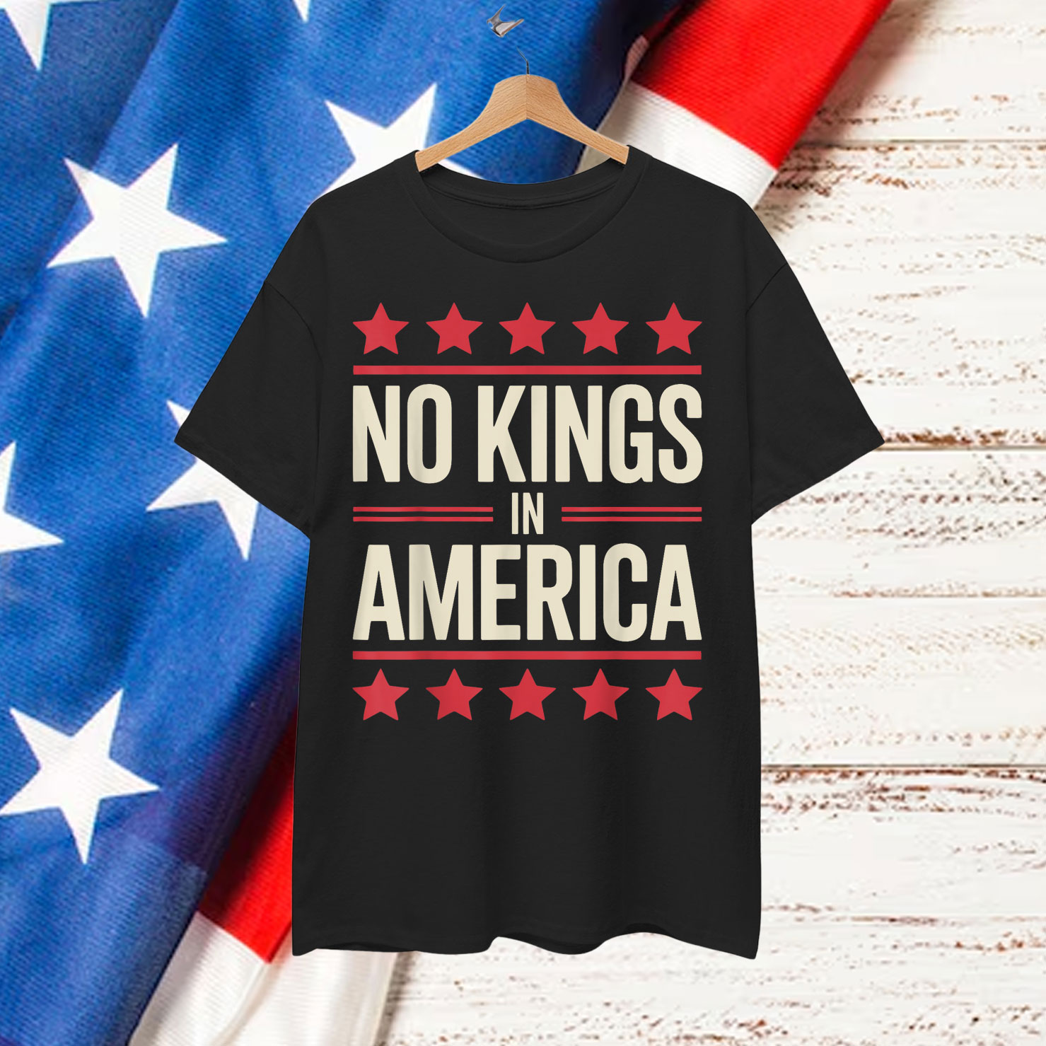 No Kings in America Flag Save Democracy Shirt